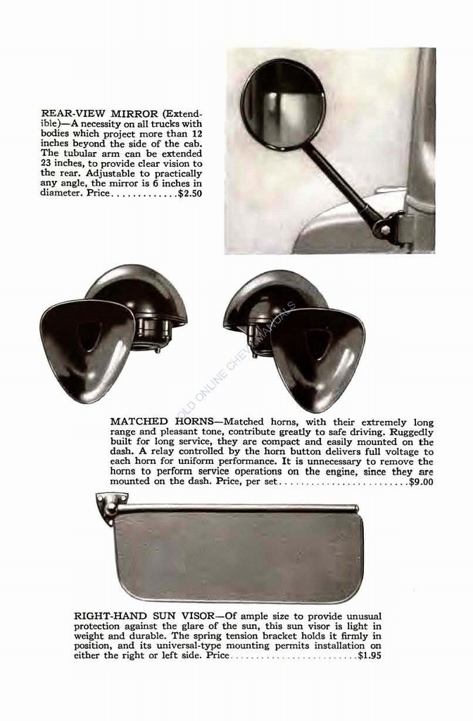 1940 Chevrolet Accessories Booklet Page 11